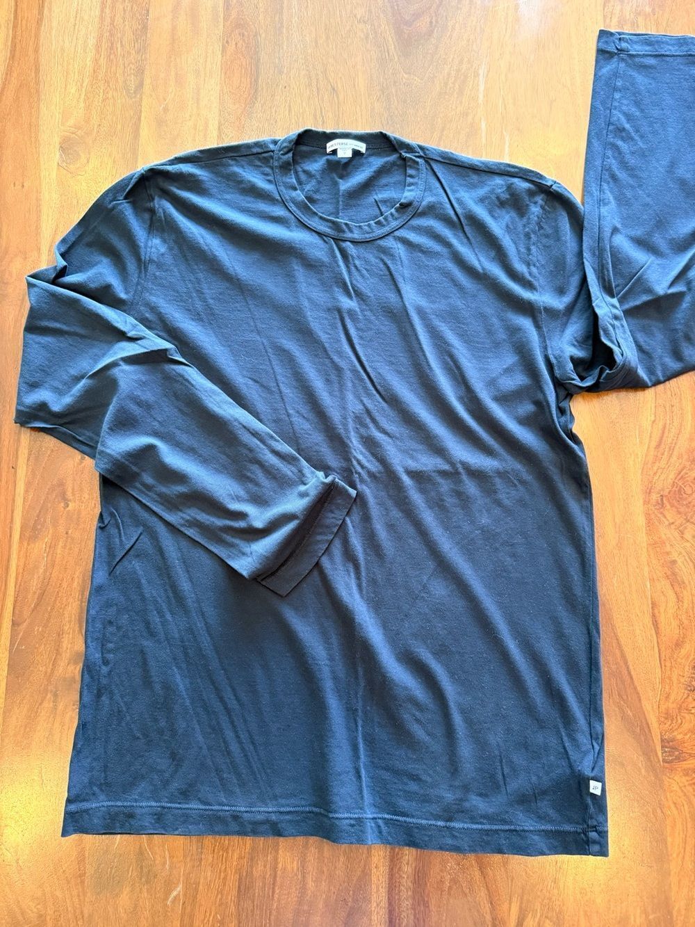 James Perse Long-Sleeve Crew Tee in Navy Blue
